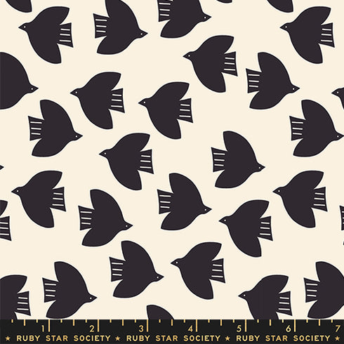 PREORDER Catnap Birds in Natural RS4135 11 - Ruby Star Society Sold by the Half Yard